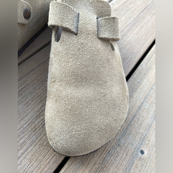 Birkenstock Boston Taupe Suede Clogs Size 41 Narrow - Picture 3 of 10